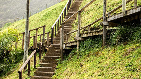 many staircases branching out in various directions