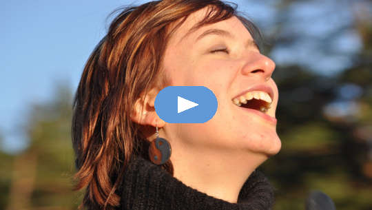 happy woman 's face