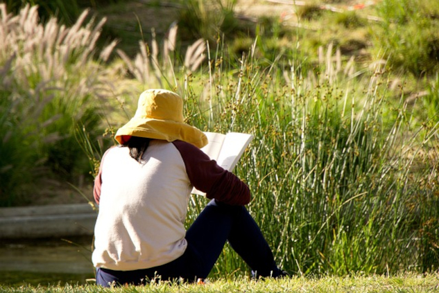 Woman sitting outside in nature, reading. Image by Tania Dimas from Pixabay.&nbsp;